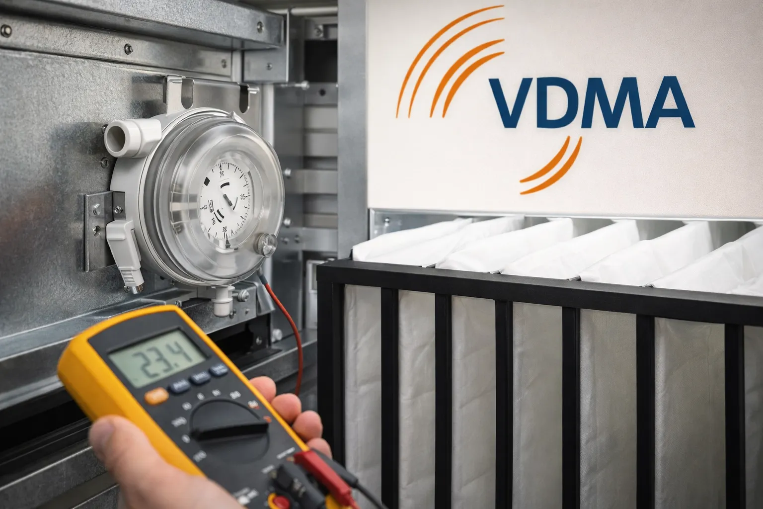 Techniker bei der Wartung einer Klimaanlage — GYRO Klimaservice